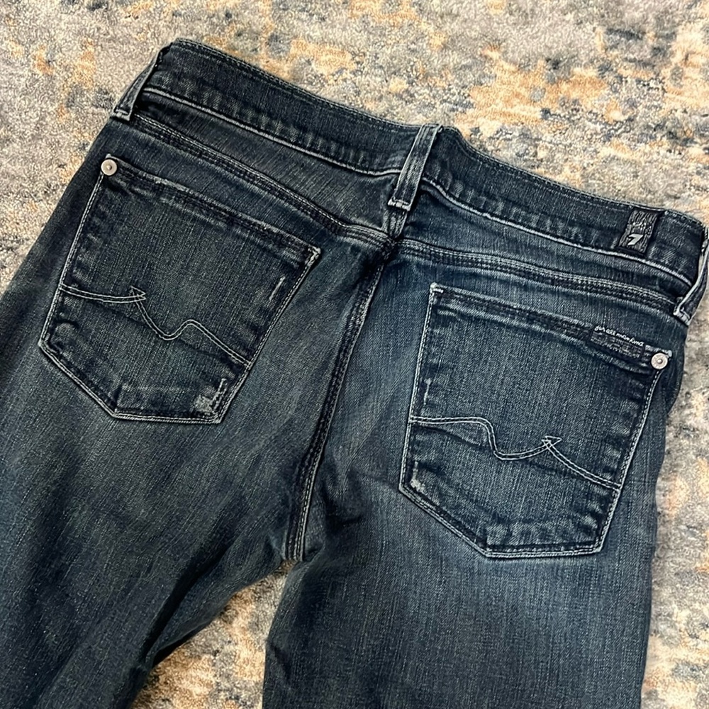Gently worn 7 for all Mankind boot cut jeans.  27 inch waist and 28 inch inseam